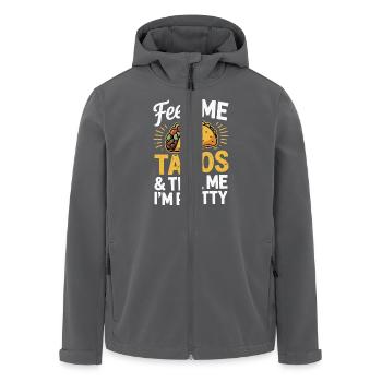Taco-Design - Füttere mich & sag, ich bin hübsch - Recycelte Männer Softshell-Jacke von Stanley/Stella - Anthrazit - Vorne - AI Model Male 185 light (185cm)