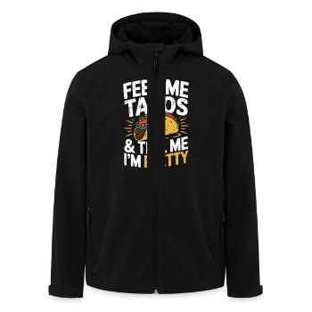 Taco-Design - Füttere mich & sag, ich bin hübsch - Recycelte Männer Softshell-Jacke von Stanley/Stella - Schwarz - Vorne - AI Model Male 185 light (185cm)