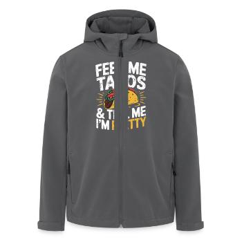 Taco Design - Nourris-moi et dis que je suis jolie - Veste softshell homme en polyester recyclé Stanley/Stella - charbon - Devant - AI Model Male 185 light (185cm)