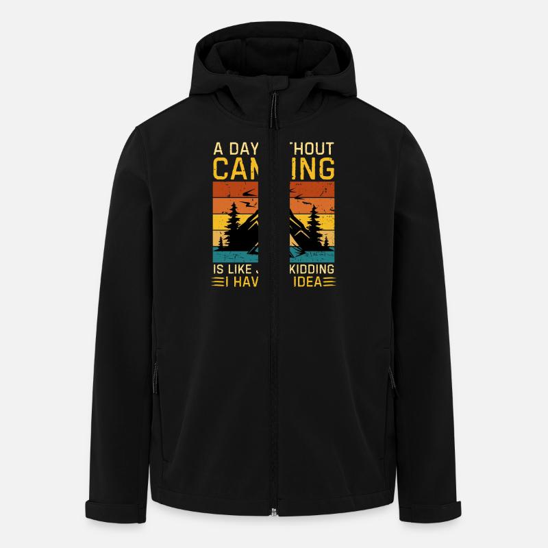 Funny camping saying camping - Men’s Recycled Softshell Jacket by Stanley/Stella - black