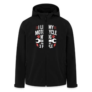 Hund Motorrad Sarkasmus Hunde Spruch - Recycelte Männer Softshell-Jacke von Stanley/Stella - Schwarz - Vorne - AI Model Male 185 light (185cm)