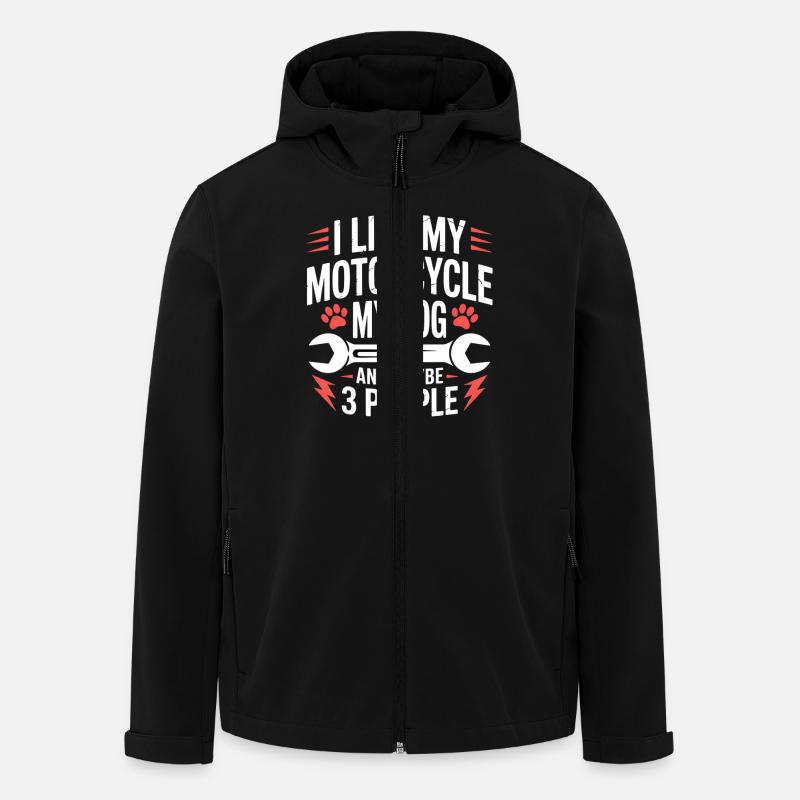 chien moto sarcasme chien dicton - Veste softshell homme en polyester recyclé Stanley/Stella - noir