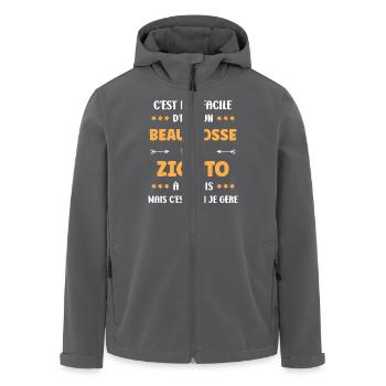 Zigoto - Veste softshell homme en polyester recyclé Stanley/Stella - charbon - Devant - AI Model Male 185 light (185cm)