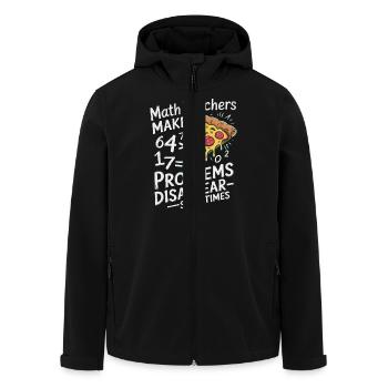 Professeur de mathématiques drôle Conception Pizza et résolution de problèmes - Veste softshell homme en polyester recyclé Stanley/Stella - noir - Devant - AI Model Male 185 light (185cm)