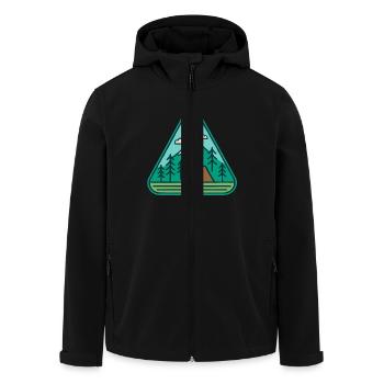 Abenteuer im Freien - Recycelte Männer Softshell-Jacke von Stanley/Stella - Schwarz - Vorne - AI Model Male 185 light (185cm)