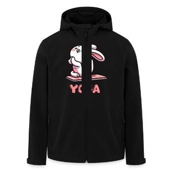 Yoga du lapin - Veste softshell homme en polyester recyclé Stanley/Stella - noir - Devant - AI Model Male 185 light (185cm)