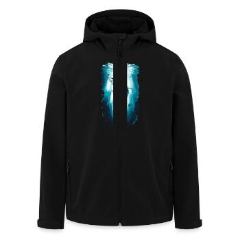 Aventure sous-marine avec requin et plongeur - Veste softshell homme en polyester recyclé Stanley/Stella - noir - Devant - AI Model Male 185 light (185cm)