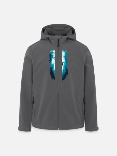 Aventure sous-marine avec requin et plongeur - Veste softshell homme en polyester recyclé Stanley/Stella - noir
