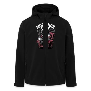 Morgen Saugen Vampir Gothic Halloween Lustig - Recycelte Männer Softshell-Jacke von Stanley/Stella - Schwarz - Vorne - AI Model Male 185 light (185cm)