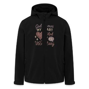 Christliche Mama Glauben Humor Gesegnete Fehler - Recycelte Männer Softshell-Jacke von Stanley/Stella - Schwarz - Vorne - AI Model Male 185 light (185cm)