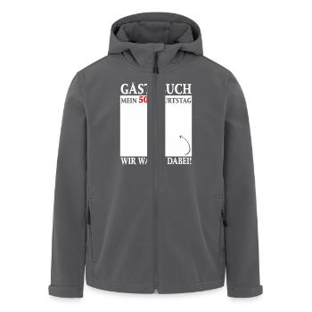 Guestbook for the 50th birthday - We were there! - Men’s Recycled Softshell Jacket by Stanley/Stella - anthracite - Front - AI Model Male 185 light (185cm)