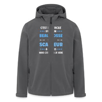 scalpeur - Veste softshell homme en polyester recyclé Stanley/Stella - charbon - Devant - AI Model Male 185 light (185cm)