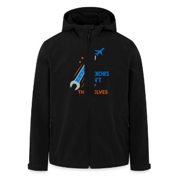 Aviation Mechanic Faa Humor Aircraft Technician - Recycelte Männer Softshell-Jacke von Stanley/Stella - Schwarz - Vorne - AI Model Male 185 light (185cm)