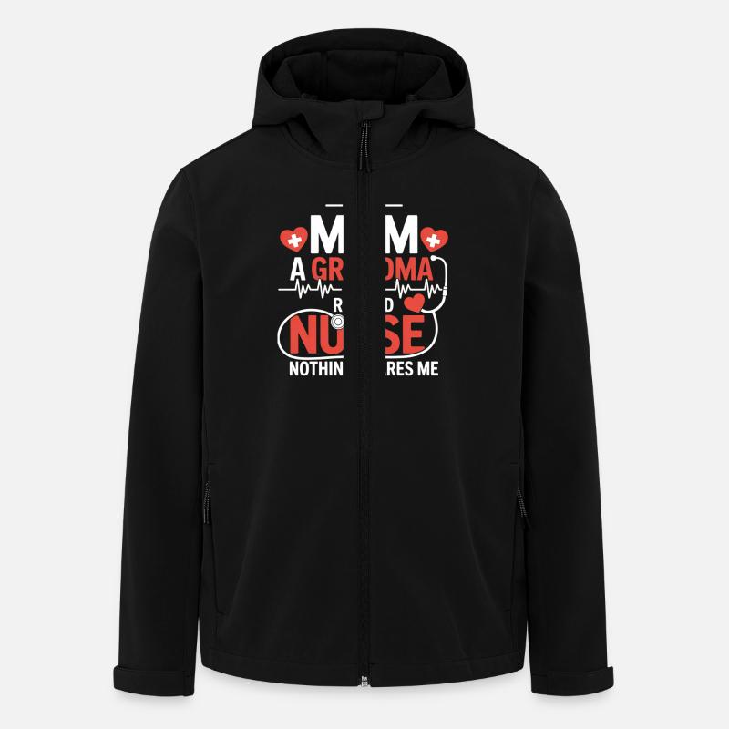 Infirmière Humour Mamie Pensionnée - Veste softshell homme en polyester recyclé Stanley/Stella - noir