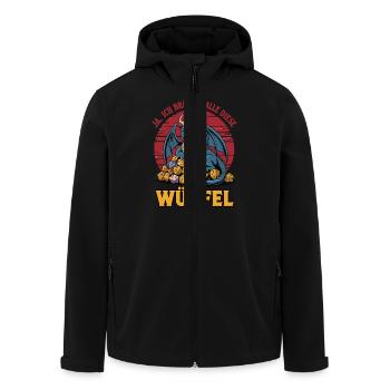 Ja ich brauche alle diese Wuerfel - Recycelte Männer Softshell-Jacke von Stanley/Stella - Schwarz - Vorne - AI Model Male 185 light (185cm)