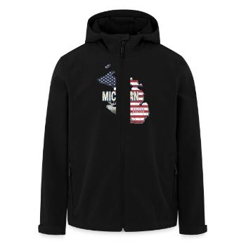 Michigan Vereinigte Staaten USA Vintage Souvenir - Recycelte Männer Softshell-Jacke von Stanley/Stella - Schwarz - Vorne - AI Model Male 185 light (185cm)