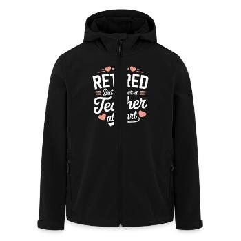 Pension Teacher Saying Retirement Teacher - Men’s Recycled Softshell Jacket by Stanley/Stella - black - Front - AI Model Male 185 light (185cm)