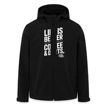 Café et fléchettes Dire joueur de fléchettes - Veste softshell homme en polyester recyclé Stanley/Stella - noir - Devant - AI Model Male 185 light (185cm)