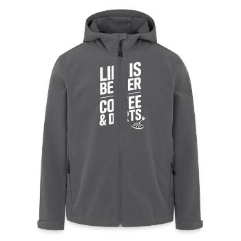 Café et fléchettes Dire joueur de fléchettes - Veste softshell homme en polyester recyclé Stanley/Stella - charbon - Devant - AI Model Male 185 light (185cm)