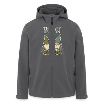 Mamie naine de jardin : Gnomecore idiosyncratique, - Veste softshell homme en polyester recyclé Stanley/Stella - charbon - Devant - AI Model Male 185 light (185cm)
