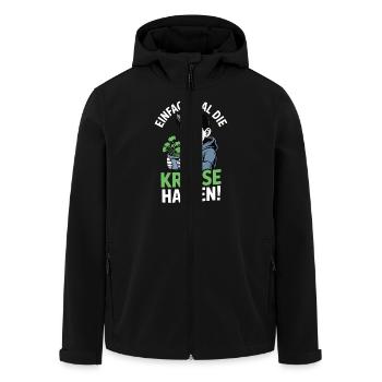 Einfach mal die Kresse halten – Wortspiel - Recycelte Männer Softshell-Jacke von Stanley/Stella - Schwarz - Vorne - AI Model Male 185 light (185cm)