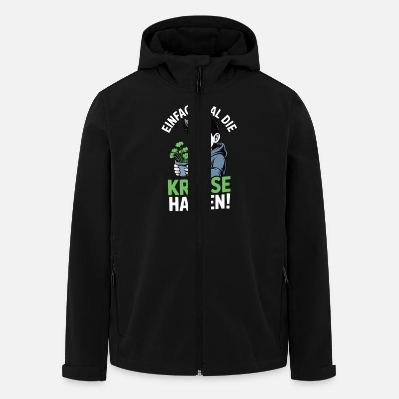 Einfach mal die Kresse halten – Wortspiel - Recycelte Männer Softshell-Jacke von Stanley/Stella - Schwarz