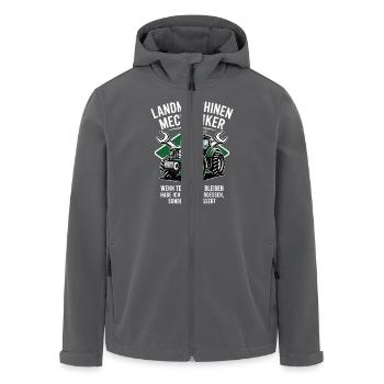 Landmaschienen Mechaniker - Recycelte Männer Softshell-Jacke von Stanley/Stella - Anthrazit - Vorne - AI Model Male 185 light (185cm)