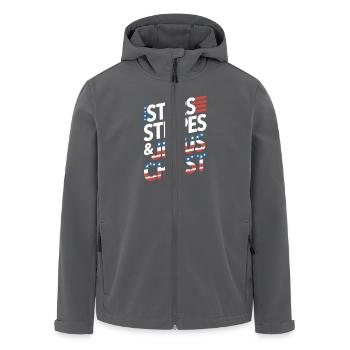 Croyant américain chrétien 4 juillet Jésus - Veste softshell homme en polyester recyclé Stanley/Stella - charbon - Devant - AI Model Male 185 light (185cm)