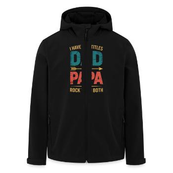 Papa fier Papa drôle Papa Humour Papa - Veste softshell homme en polyester recyclé Stanley/Stella - noir - Devant - AI Model Male 185 light (185cm)