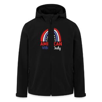 American vibes only - Recycelte Männer Softshell-Jacke von Stanley/Stella - Schwarz - Vorne - AI Model Male 185 light (185cm)