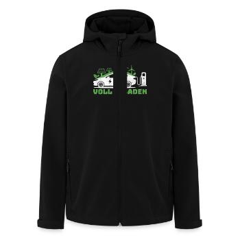 E-Autos VOLL GELADEN - Recycelte Männer Softshell-Jacke von Stanley/Stella - Schwarz - Vorne - AI Model Male 185 light (185cm)