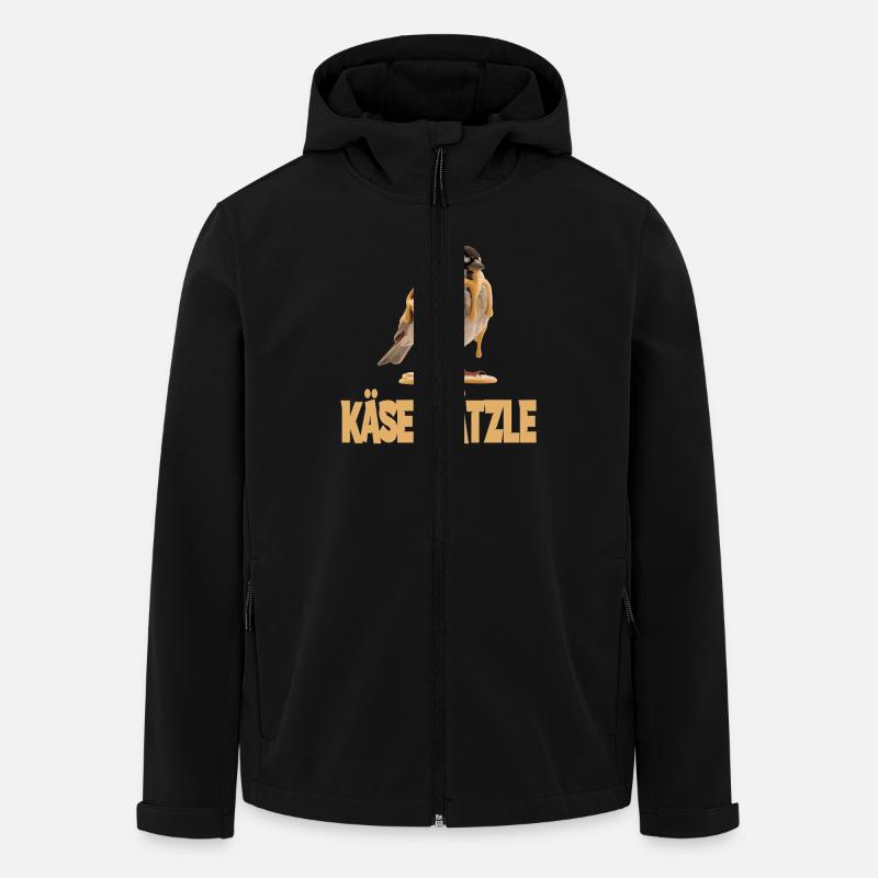 Käsespätzle Vogel Illustrative Humorous - Men’s Recycled Softshell Jacket by Stanley/Stella - black