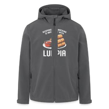 Asian Snack Lumpia Spring Rolls - Men’s Recycled Softshell Jacket by Stanley/Stella - anthracite - Front - AI Model Male 185 light (185cm)