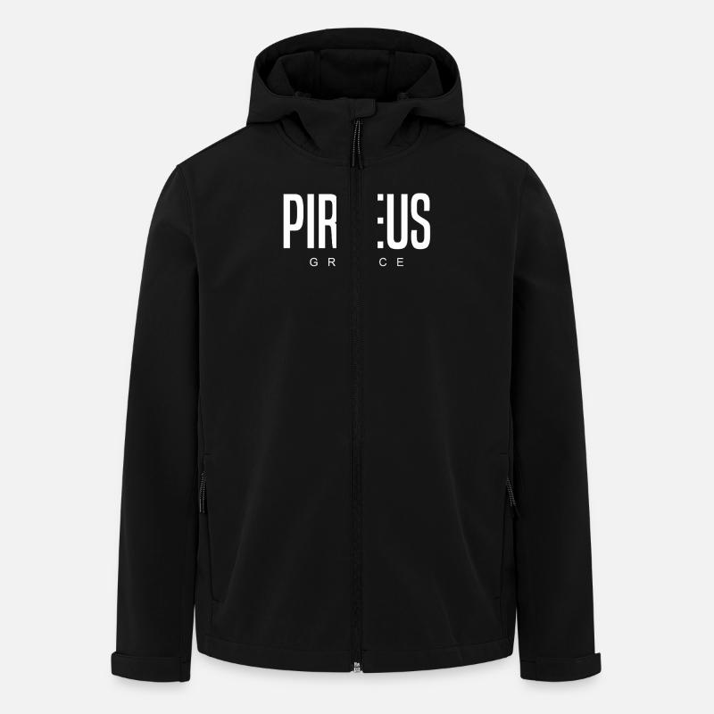 Le Pirée, Grèce - Veste softshell homme en polyester recyclé Stanley/Stella - noir