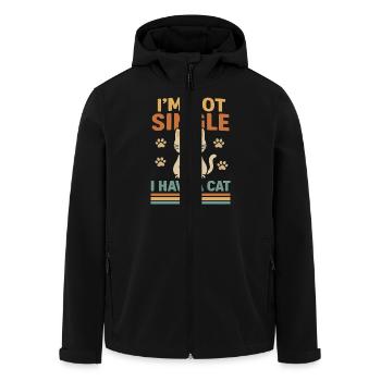 Nicht Single - Ich hab 'ne Katze - Recycelte Männer Softshell-Jacke von Stanley/Stella - Schwarz - Vorne - AI Model Male 185 light (185cm)