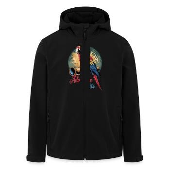 L’aventure du perroquet attend la jungle du télescope - Veste softshell homme en polyester recyclé Stanley/Stella - noir - Devant - AI Model Male 185 light (185cm)