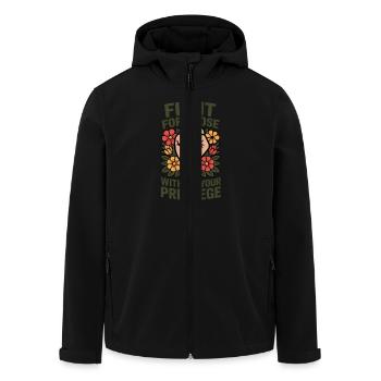 Fight for the Without Privileges Flowers Fist - Men’s Recycled Softshell Jacket by Stanley/Stella - black - Front - AI Model Male 185 light (185cm)