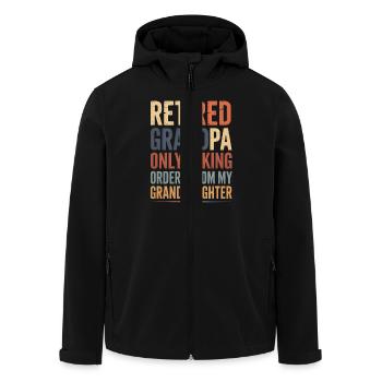 Opa im Ruhestand Enkelin Großvater - Recycelte Männer Softshell-Jacke von Stanley/Stella - Schwarz - Vorne - AI Model Male 185 light (185cm)