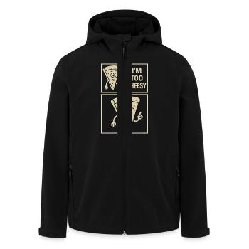 Je suis trop ringard Pizza Bande dessinée - Veste softshell homme en polyester recyclé Stanley/Stella - noir - Devant - AI Model Male 185 light (185cm)