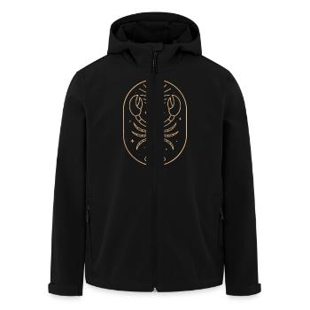 Minimalistischer Hummer-Kontur - Recycelte Männer Softshell-Jacke von Stanley/Stella - Schwarz - Vorne - AI Model Male 185 light (185cm)