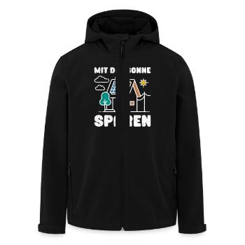 Solar Energie MIT DER SONNE SPAREN Lustiges - Recycelte Männer Softshell-Jacke von Stanley/Stella - Schwarz - Vorne - AI Model Male 185 light (185cm)