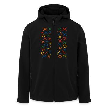 Geometrisches Muster Design - Recycelte Männer Softshell-Jacke von Stanley/Stella - Schwarz - Vorne - AI Model Male 185 light (185cm)