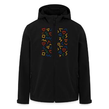 Geometrisches Muster Design - Recycelte Männer Softshell-Jacke von Stanley/Stella - Schwarz - Vorne - AI Model Male 185 light (185cm)