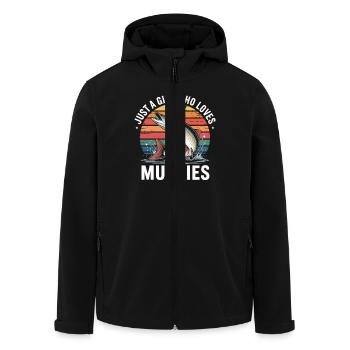 Just a girl who love Muskies sunset - Recycelte Männer Softshell-Jacke von Stanley/Stella - Schwarz - Vorne - AI Model Male 185 light (185cm)