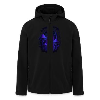 Forêt de champignons psychédéliques - Magic Portal - Veste softshell homme en polyester recyclé Stanley/Stella - noir - Devant - AI Model Male 185 light (185cm)