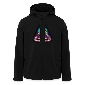 Skelett Yoga - Chakra Pose - Recycelte Männer Softshell-Jacke von Stanley/Stella - Schwarz - Vorne - AI Model Male 185 light (185cm)