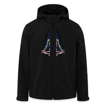 Skeletal Yoga - Chakra Meditation - Men’s Recycled Softshell Jacket by Stanley/Stella - black - Front - AI Model Male 185 light (185cm)