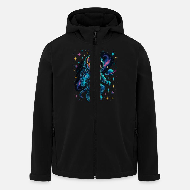 Space Cat - Astronaut Cat - Men’s Recycled Softshell Jacket by Stanley/Stella - black