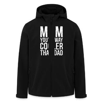 Mama, du bist viel cooler als Papa - Recycelte Männer Softshell-Jacke von Stanley/Stella - Schwarz - Vorne - AI Model Male 185 light (185cm)