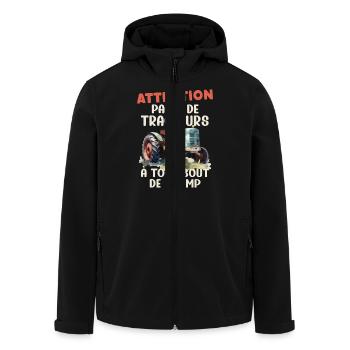 Traktor alter Bauer alter Traktor - Recycelte Männer Softshell-Jacke von Stanley/Stella - Schwarz - Vorne - AI Model Male 185 light (185cm)